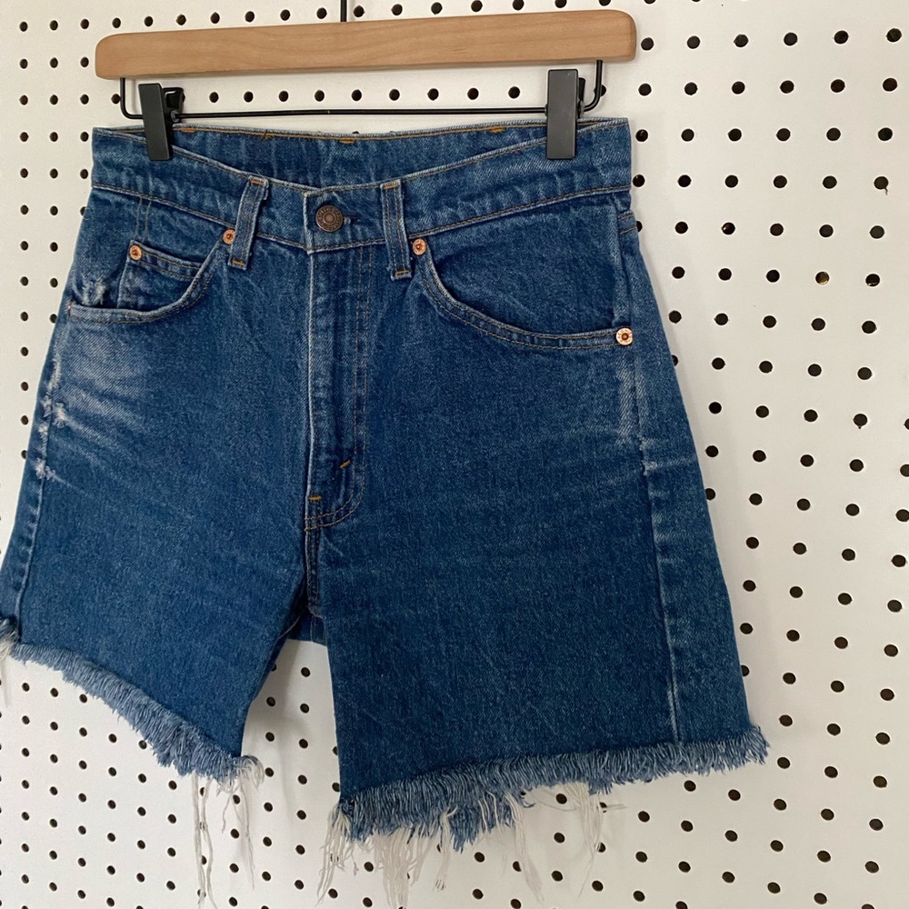 Vintage 505 Orange Tab Levi’s Made in USA Denim Shorts - Picture 5 of 7